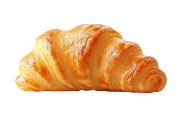 A Golden-brown Croissant, Freshly Baked And Flaky, Promising A Delightful Buttery Taste And A Crispy Texture Against A Pure Isolated on Transparent Background