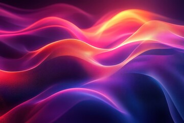 Obraz premium Vibrant waves of color dance gracefully in an abstract display of light and motion