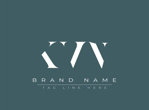 KVN abstract letter logo design. This logo is designed by three abstract letters.