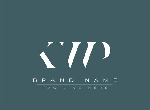 KWP abstract letter logo design. This logo is designed by three abstract letters.