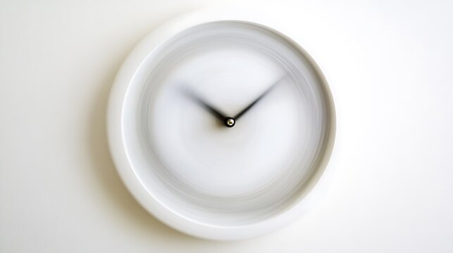 Blurred clock time passing quickly on white wall - Powered by Adobe