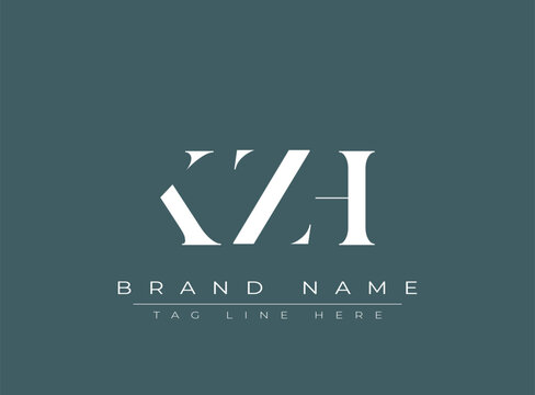 KZH abstract letter logo design. This logo is designed by three abstract letters.