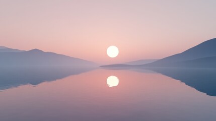 Tranquil Sunset Reflection Over Calm Waters