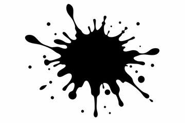 paint splatter line art silhouette vector illustration