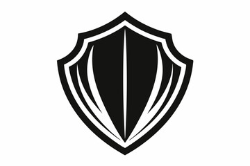 shield icon line art silhouette vector illustration