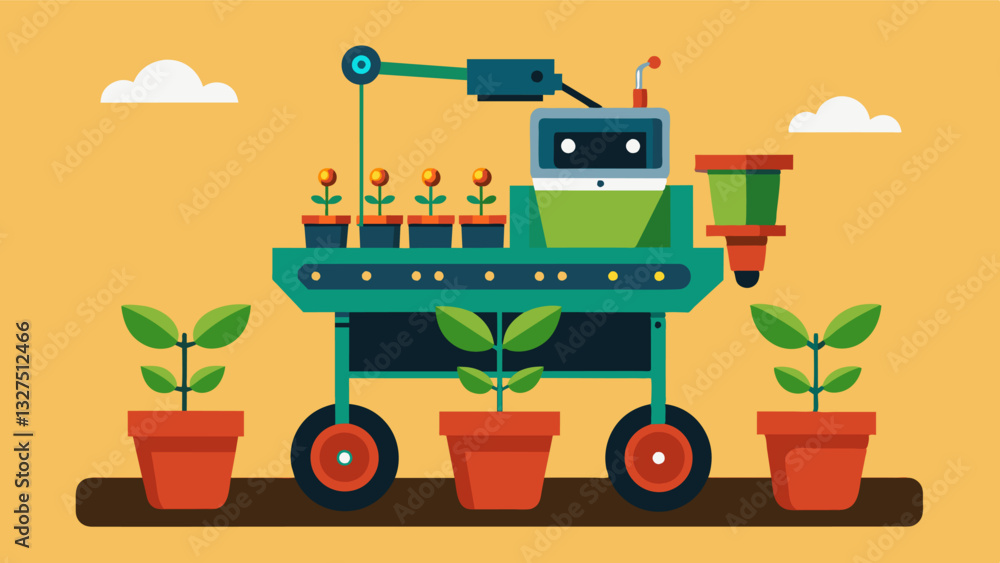 Poster this versatile robotic planting machine can be equipped with different attachments allowing for simu