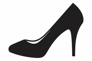 shoe high heel line art silhouette vector illustration