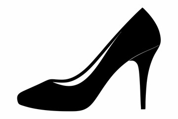 Obraz premium shoe high heel line art silhouette vector illustration