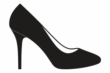 shoe high heel line art silhouette vector illustration
