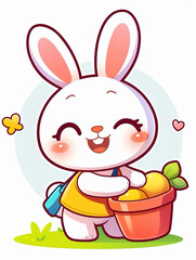 easter bunny with a basket of food