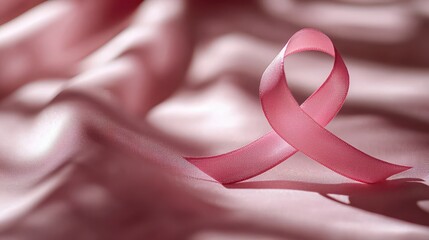 Elegant pink ribbon a symbol of hope and cancer awareness