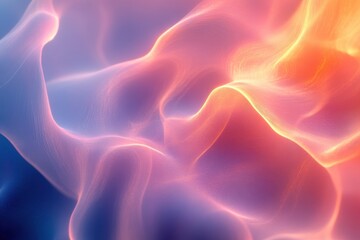 Obraz premium Flowing waves of color blend softly, creating a mesmerizing abstract landscape that captivates the imagination and evokes tranquility