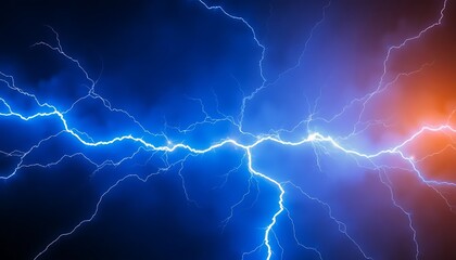 Fototapeta premium Enhanced Blue Lightning Plasma Electrical Discharge High Voltage Electricity Arc Magnetic Field