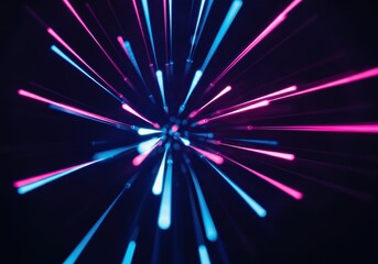 Fototapeta premium Vibrant light rays in pink and blue colors creating a dynamic visual effect