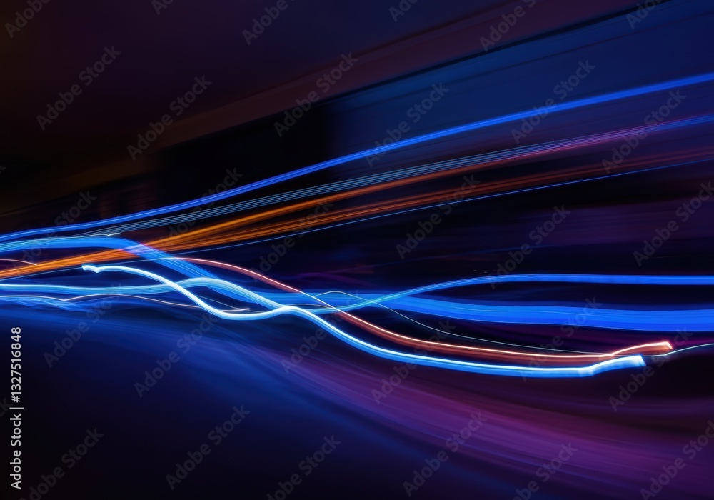 Poster colorful light trails creating a dynamic and vibrant abstract background