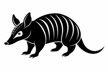 armadillo line art silhouette vector illustration