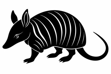 armadillo line art silhouette vector illustration