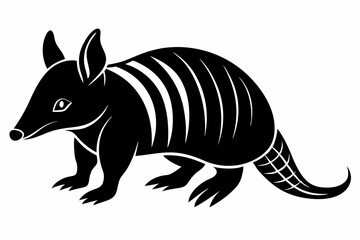 armadillo line art silhouette vector illustration
