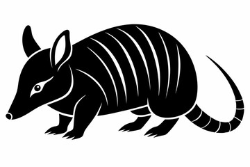 armadillo line art silhouette vector illustration