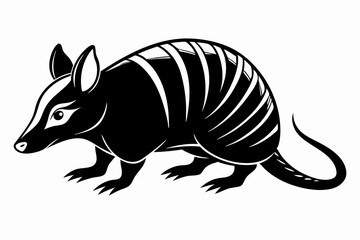 armadillo line art silhouette vector illustration