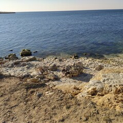 Rocky Seashore with Clear Blue Water