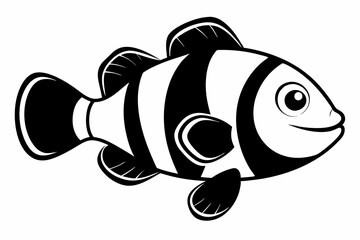 coral fish line art silhouette vector illustration