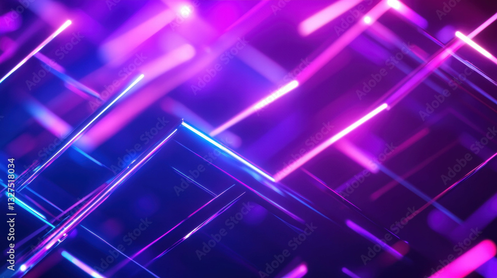 Poster futuristic abstract background with intersecting neon lines for visual art design