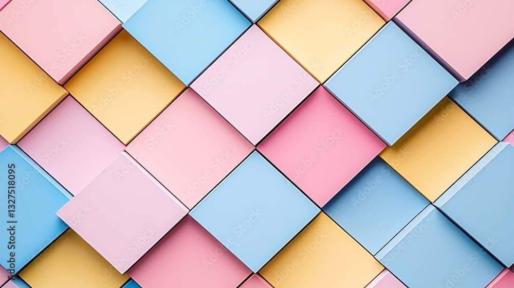 Poster pastel cube pattern background