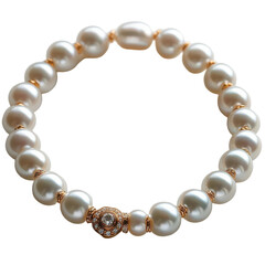 Fototapeta premium Elegant Pearl Bracelet with Diamond Clasp Luxury Jewelry Accessory