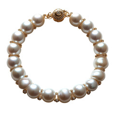 Fototapeta premium Elegant Pearl Bracelet with Diamond Clasp Luxury Gold Jewelry