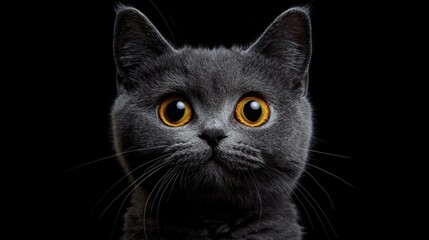 Fototapeta premium Close-up of a Curious British Shorthair Cat