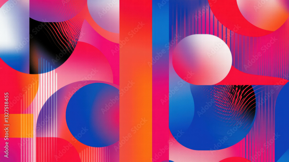 Poster vibrant abstract background with overlapping geometric shapes for modern design