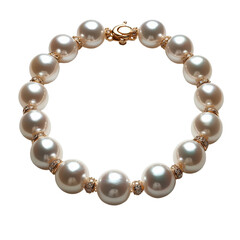 Fototapeta premium Elegant Pearl and Diamond Bracelet Luxury Gold Jewelry Exquisite Fashion Accessory