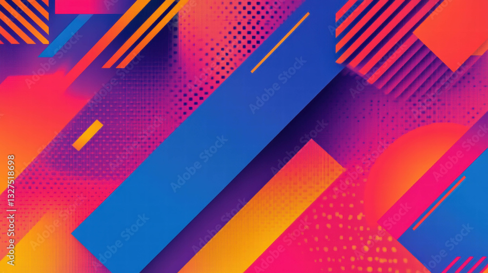 Aufkleber vibrant abstract background with overlapping geometric shapes for modern design