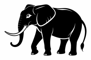 elephant line art silhouette vector illustration