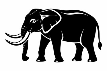 elephant line art silhouette vector illustration