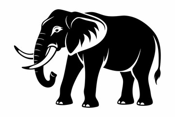 elephant line art silhouette vector illustration