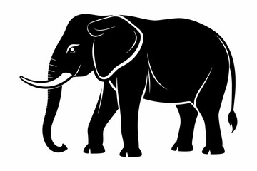 Fototapeta premium elephant line art silhouette vector illustration