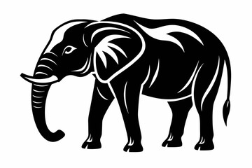 elephant line art silhouette vector illustration