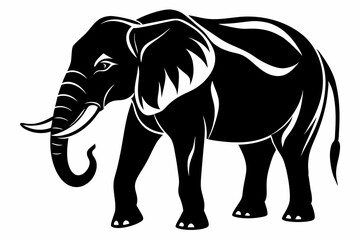 elephant line art silhouette vector illustration