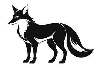 fox line art silhouette vector illustration