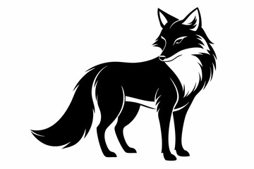 fox line art silhouette vector illustration