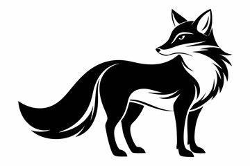 fox line art silhouette vector illustration