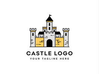 castle logo, palace logo, fortress logo,