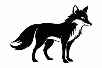 fox line art silhouette vector illustration