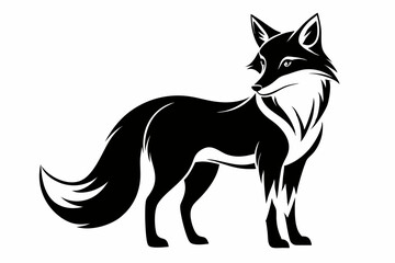 fox line art silhouette vector illustration