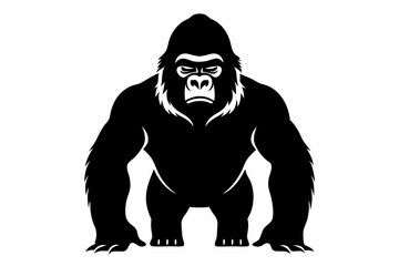 gorilla line art silhouette vector illustration