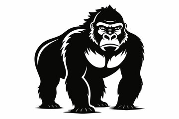 gorilla line art silhouette vector illustration
