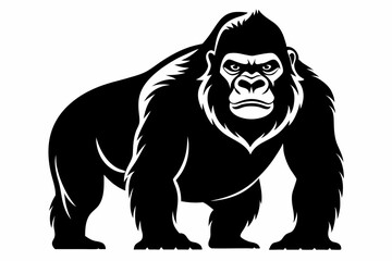 gorilla line art silhouette vector illustration