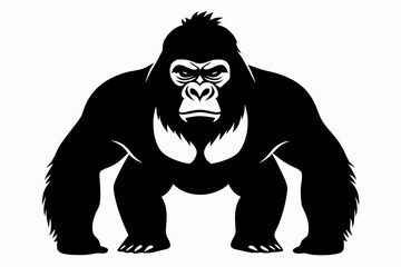 gorilla line art silhouette vector illustration